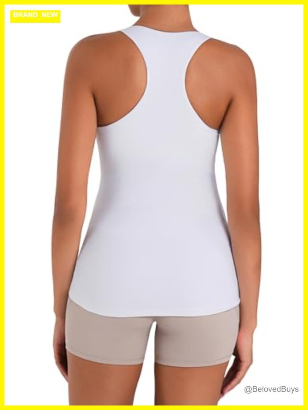 Maternity Tank Top with Built in Bra Sleeveless Racerback Cami - Picture 5 of 6
